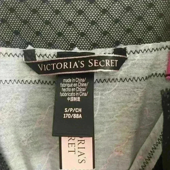 VICTORIA SECRET black pink Lace Romper size S nightgown  lingerie intimate - Picture 3 of 6